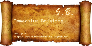 Immerblum Brigitta névjegykártya